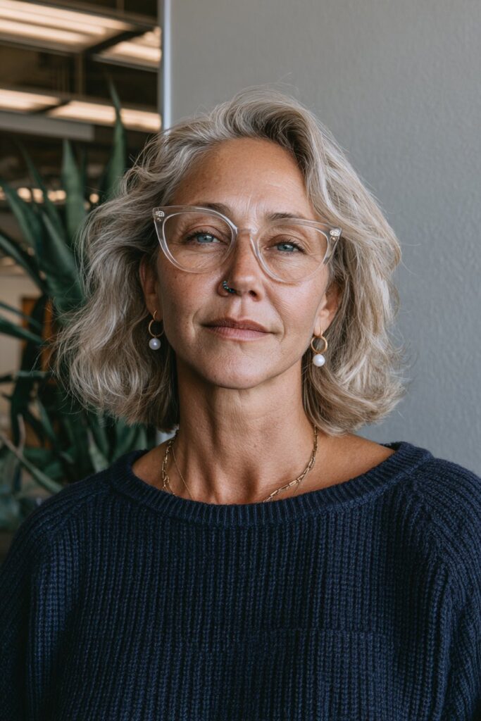 25 Stunning Medium Length Hairstyles for Women Over 50 16 A-line lob for women over 50
