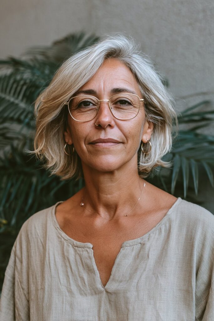25 Stunning Medium Length Hairstyles for Women Over 50 20 Asymmetrical lob for women over 50