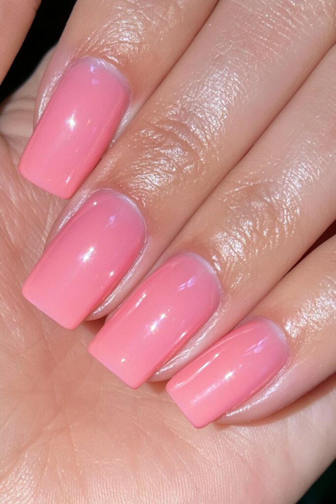 Blood orange glossy nails
