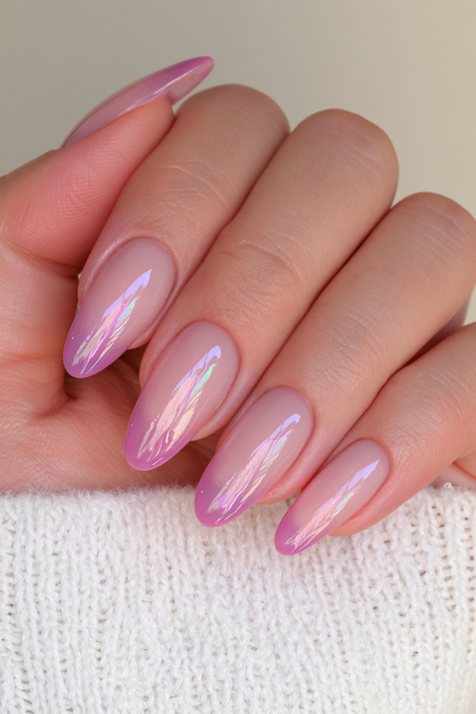 Blueberry milk short August nails