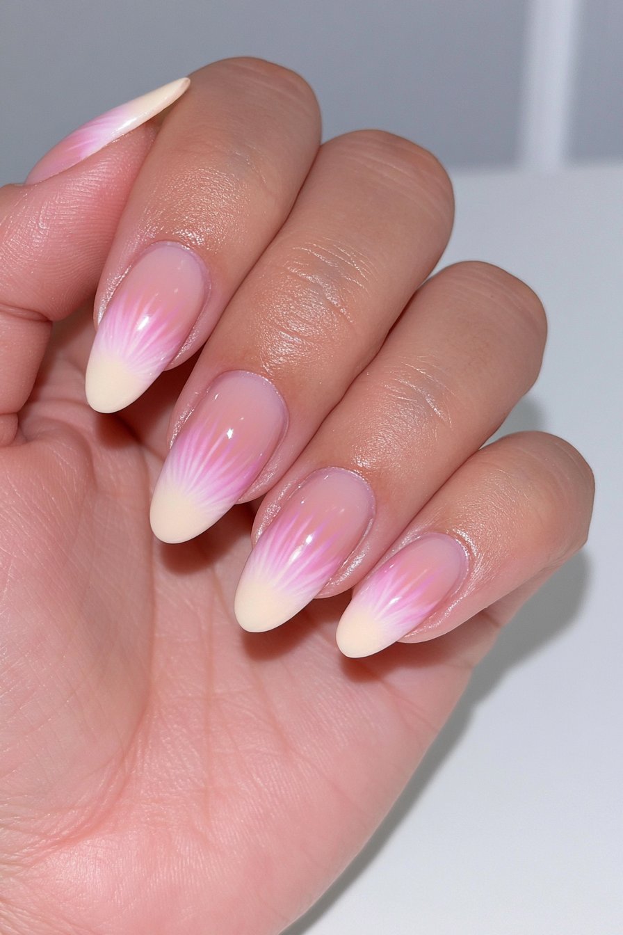Bubblegum Pink Sunburst Nails 1