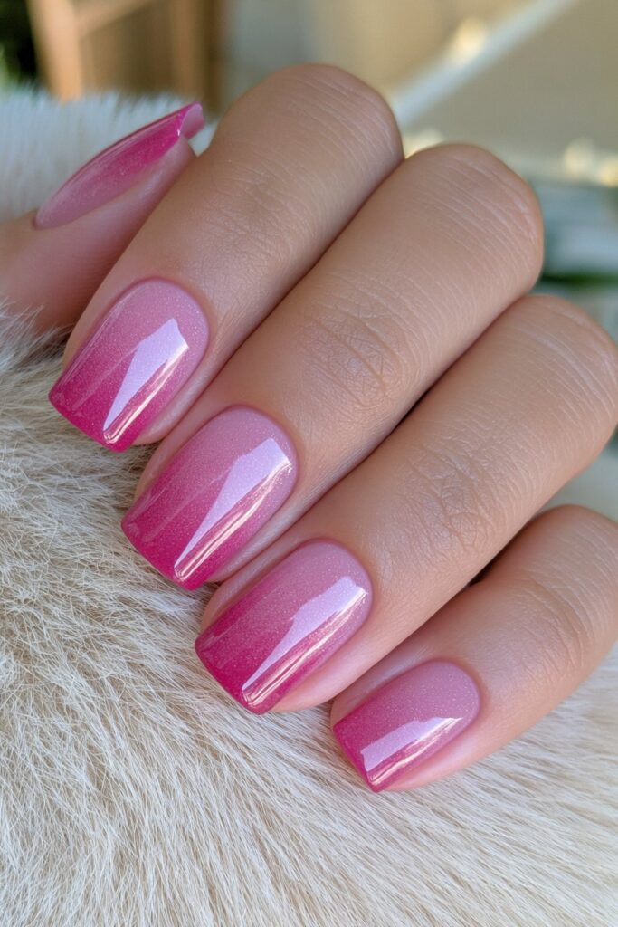 Burgundy glossy school nails