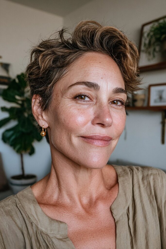 25 Short Choppy Hairstyles for Women Over 60 With Thin Hair 20 Choppy textured crop side part