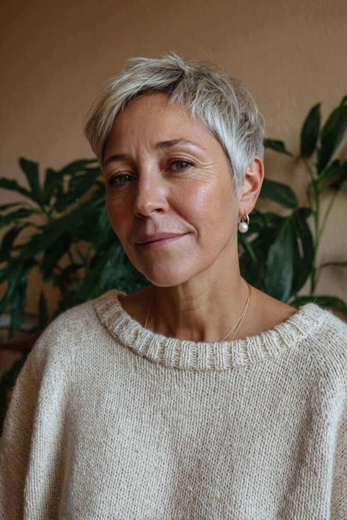 25 Short Choppy Hairstyles for Women Over 60 With Thin Hair 2 Choppy pixie with root lift