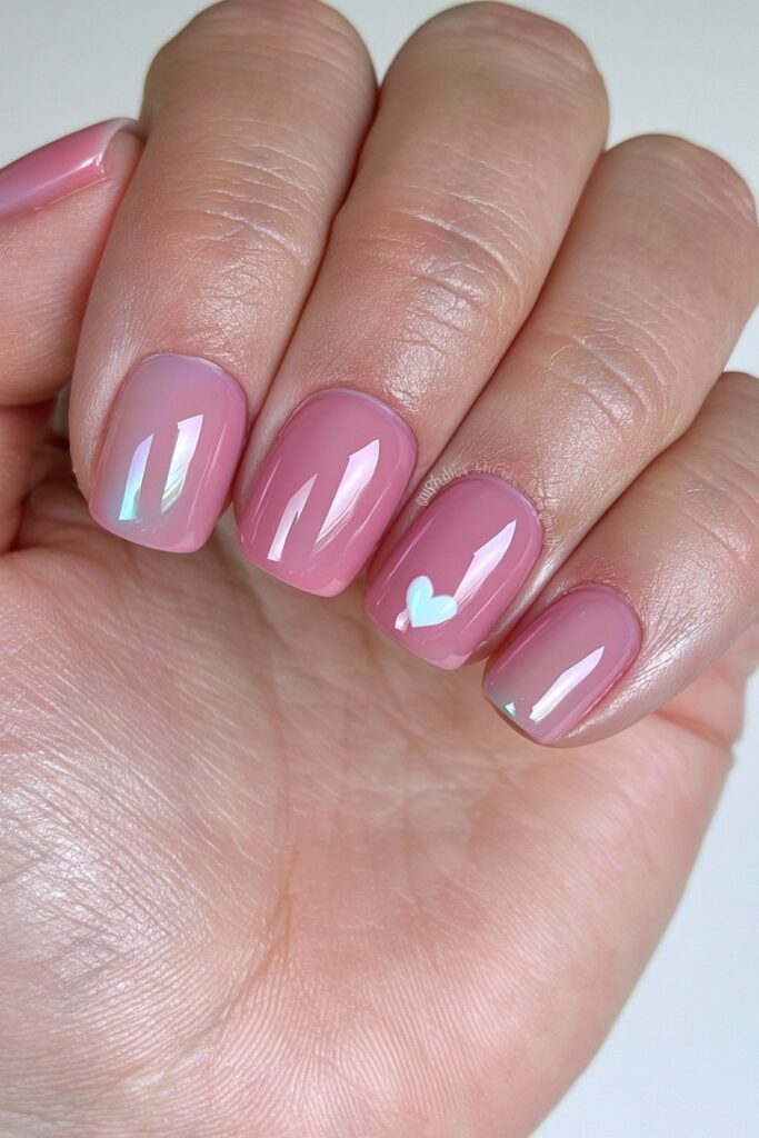 Clean girl accent nail design