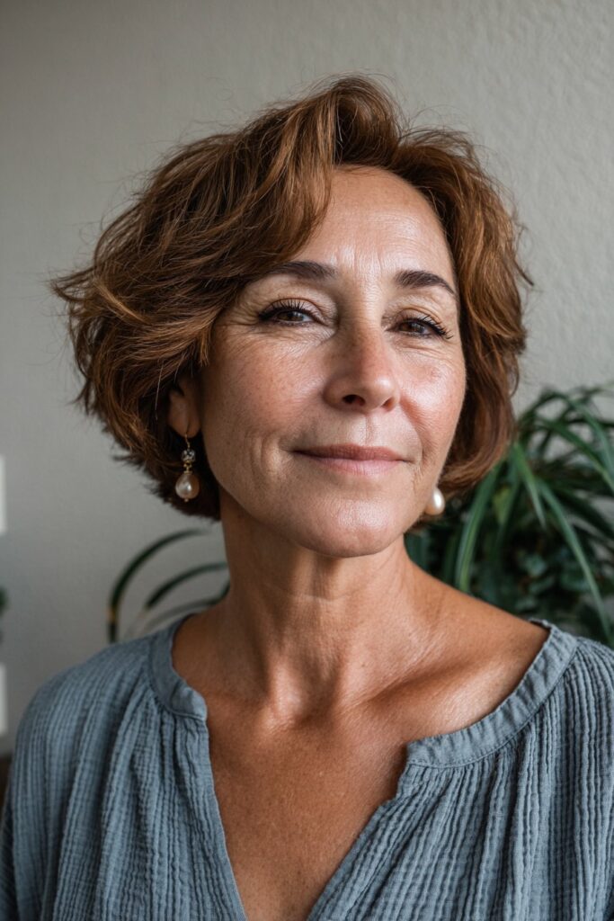 25 Medium Short Wispy Haircuts for Women Over 60 4 Collarbone lob with wispy layers