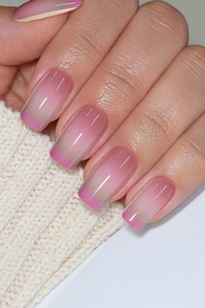 Coral nails with ivory outline