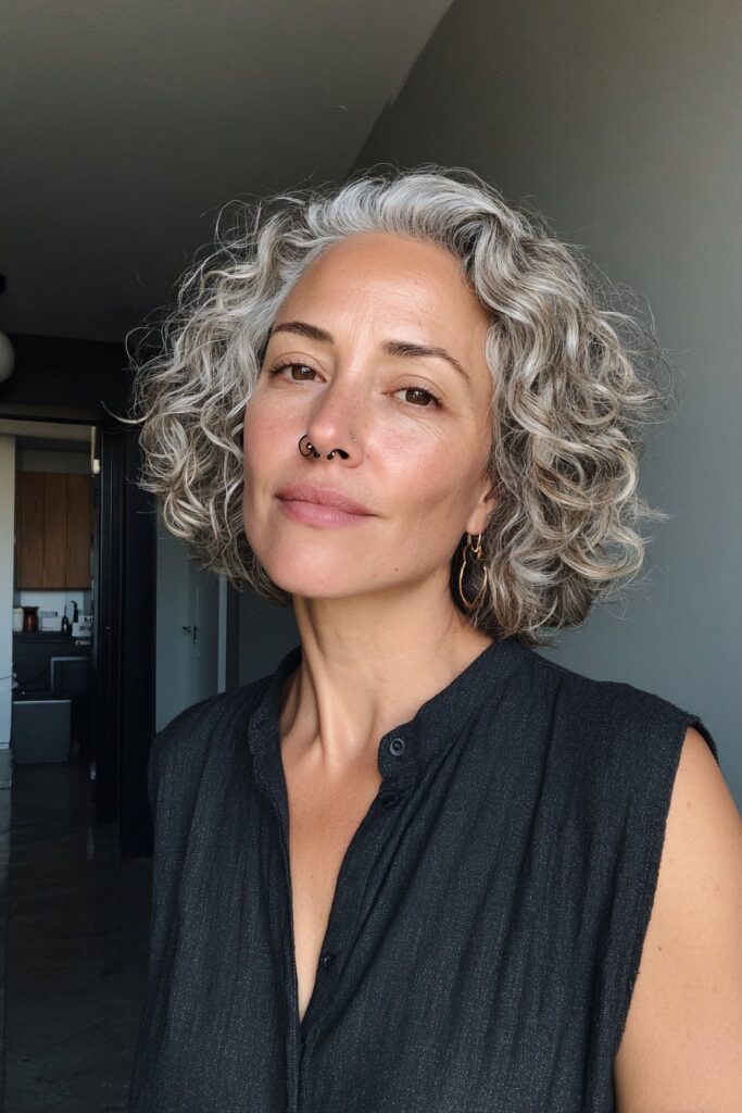 15 Flattering Layered Hairstyles for Women Over 50 10 Curly layered bob for women over 50