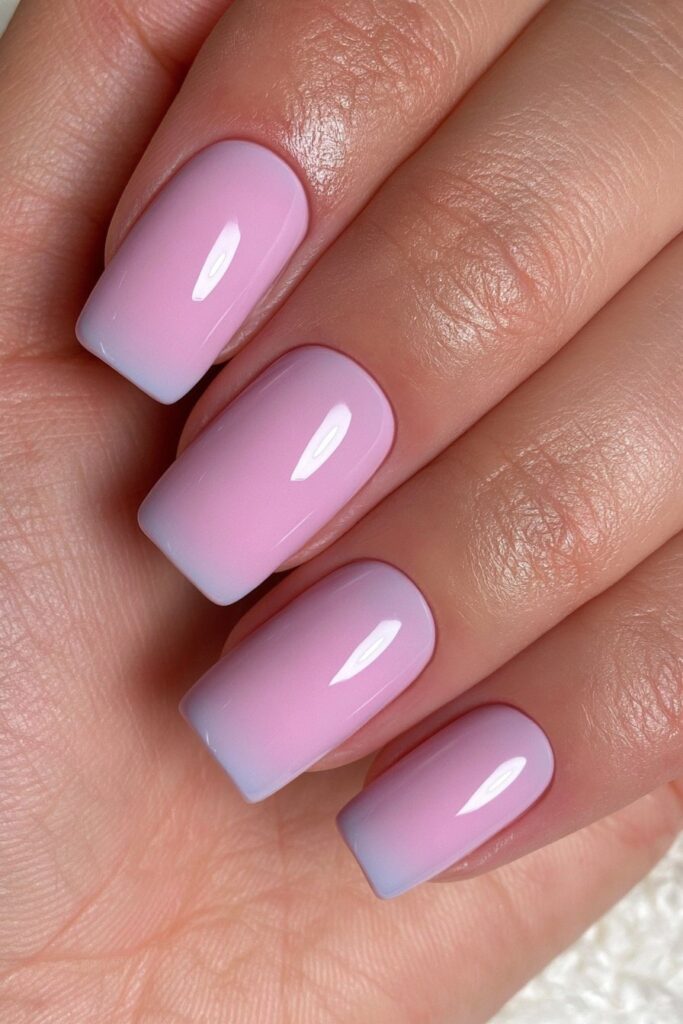 Denim-wash blue nails