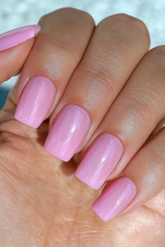 Electric fuchsia short nails