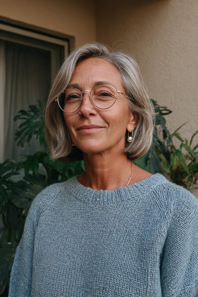 25 Stunning Medium Length Hairstyles for Women Over 50 19 Graduated bob for women over 50