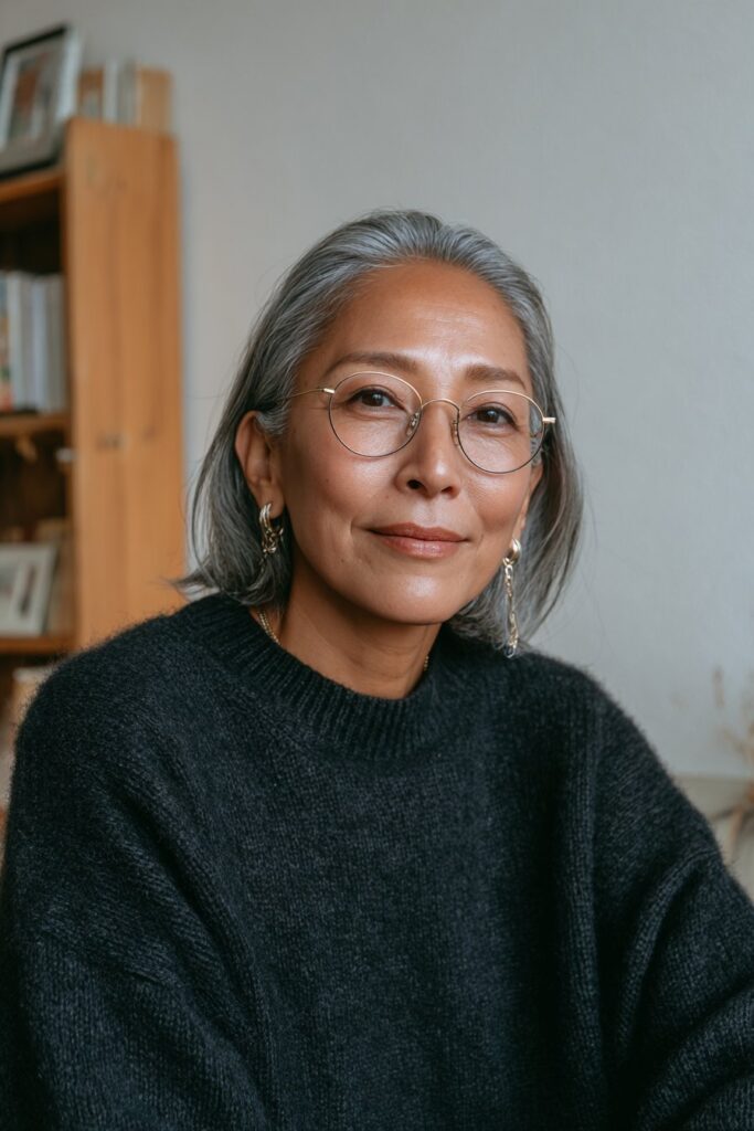 25 Stunning Medium Length Hairstyles for Women Over 50 17 Japanese bob for women over 50