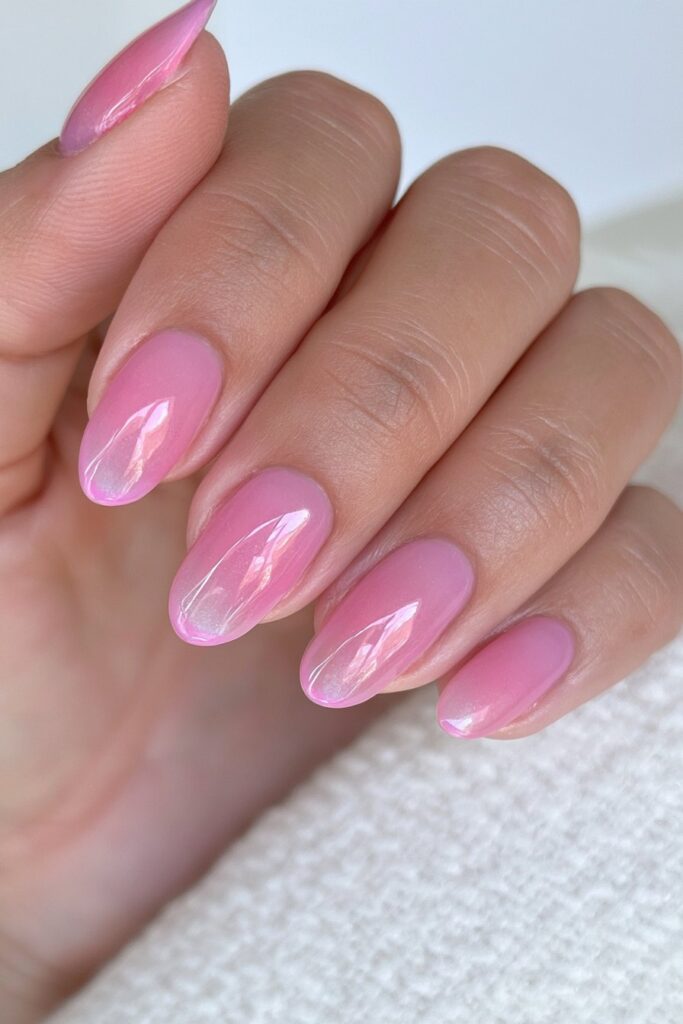 Jelly cherry red short nails