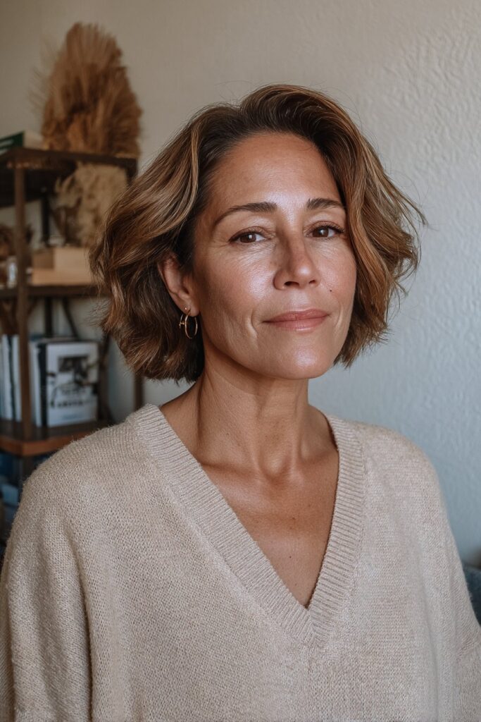 25 Layered Lob Hairstyles for Women Over 50 That Add Volume 13 Layered lob with balayage highlights