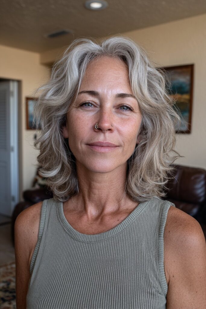 15 Flattering Layered Hairstyles for Women Over 50 3 Medium shag for women over 50