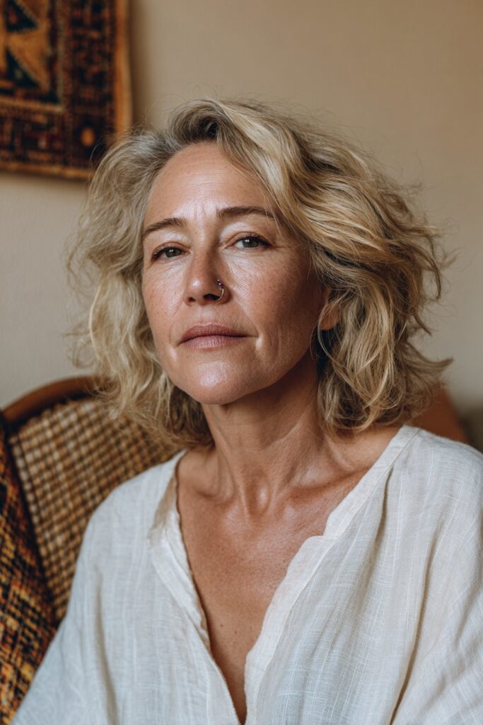 25 Layered Lob Hairstyles for Women Over 50 That Add Volume 25 Messy tousled layered lob over 50