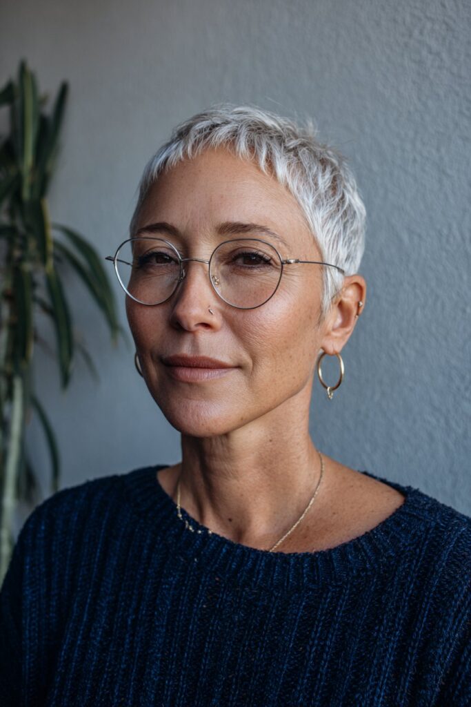 25 Short Hairstyles for Women Over 50 That Look Fresh 18 Micro bangs pixie for women over 50