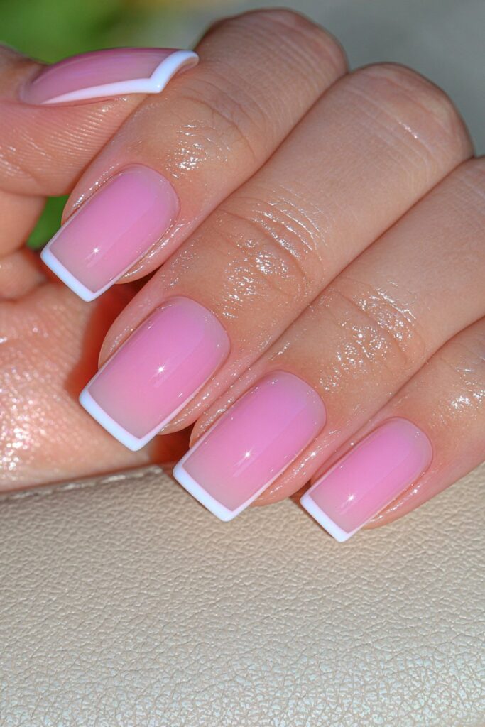 Micro French tips for short nails