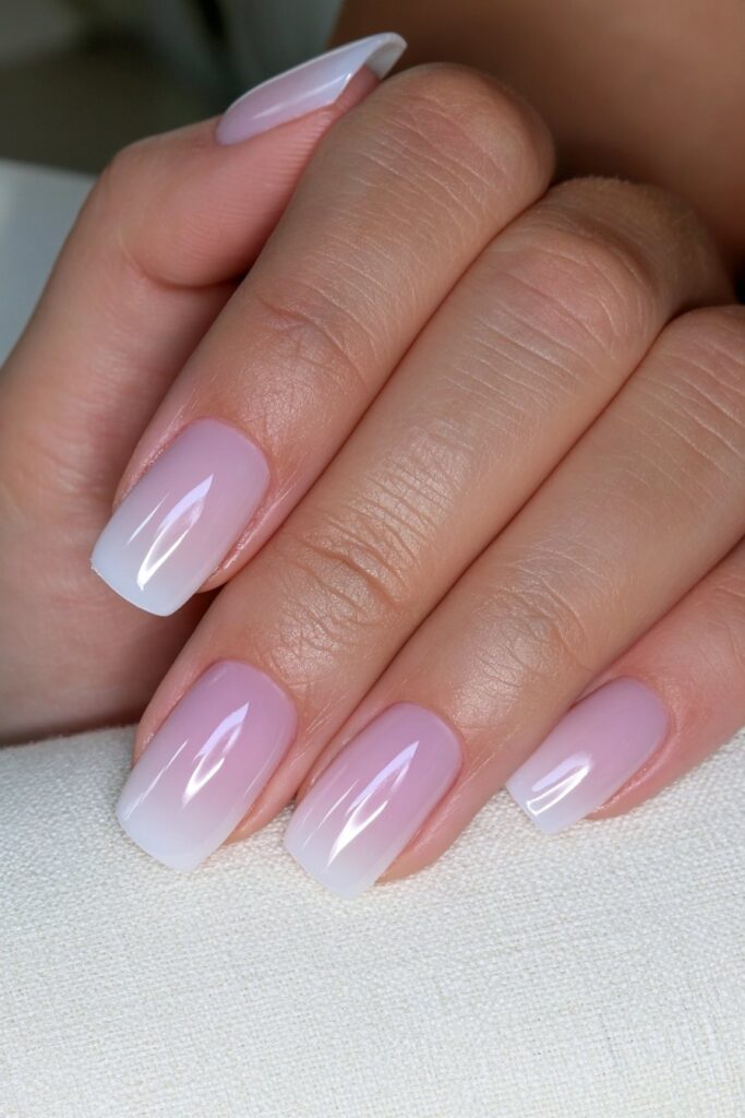 Milky jelly back-to-school nails