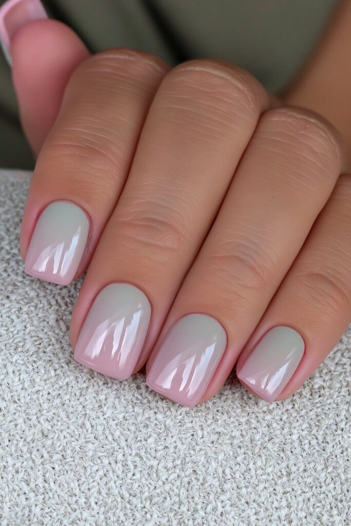Mint glazed back-to-school nails