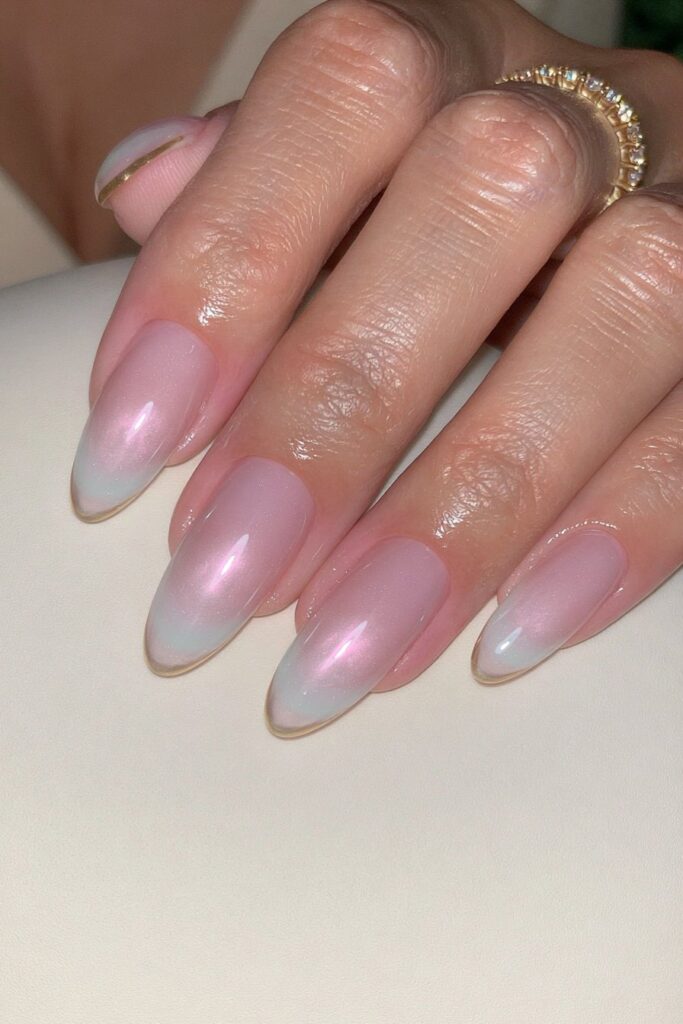 Mint jelly nail design