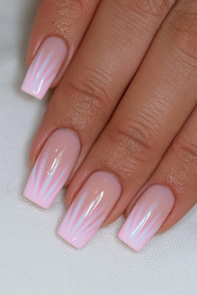 Neon aura short nails