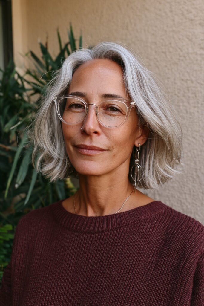 25 Stunning Medium Length Hairstyles for Women Over 50 10 Piecey razored lob for women over 50