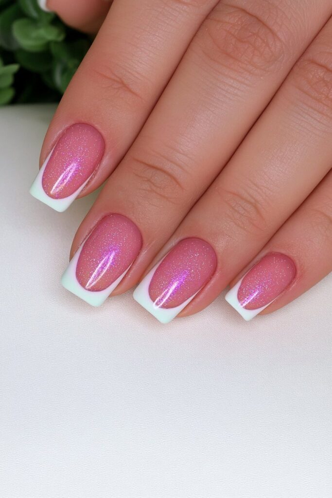 Reverse French tips for short nails