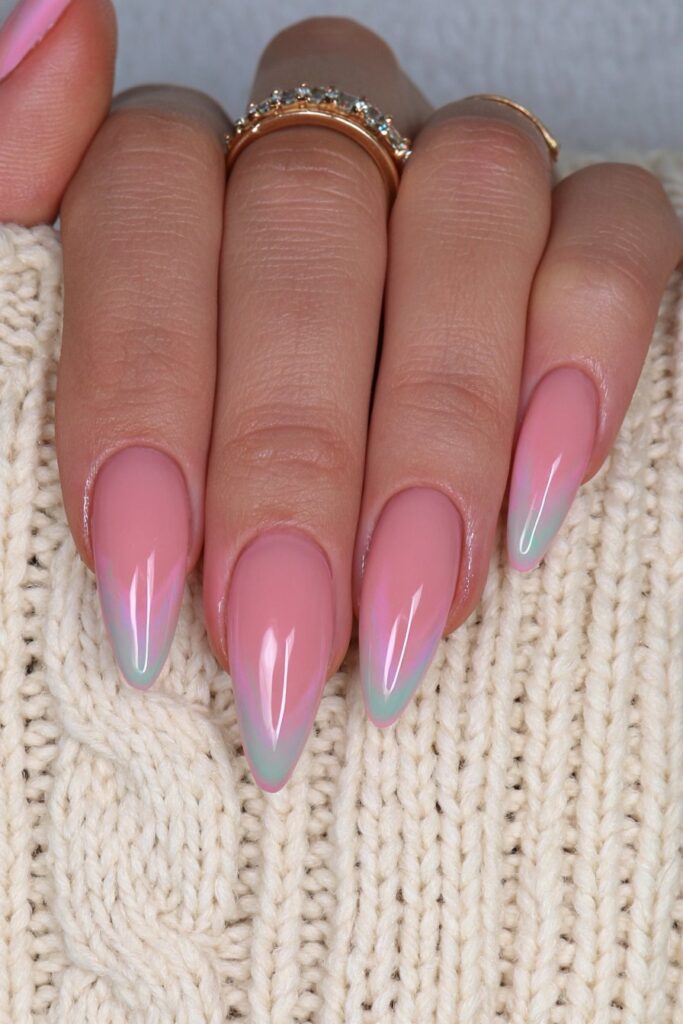 Sage mint almond August nails