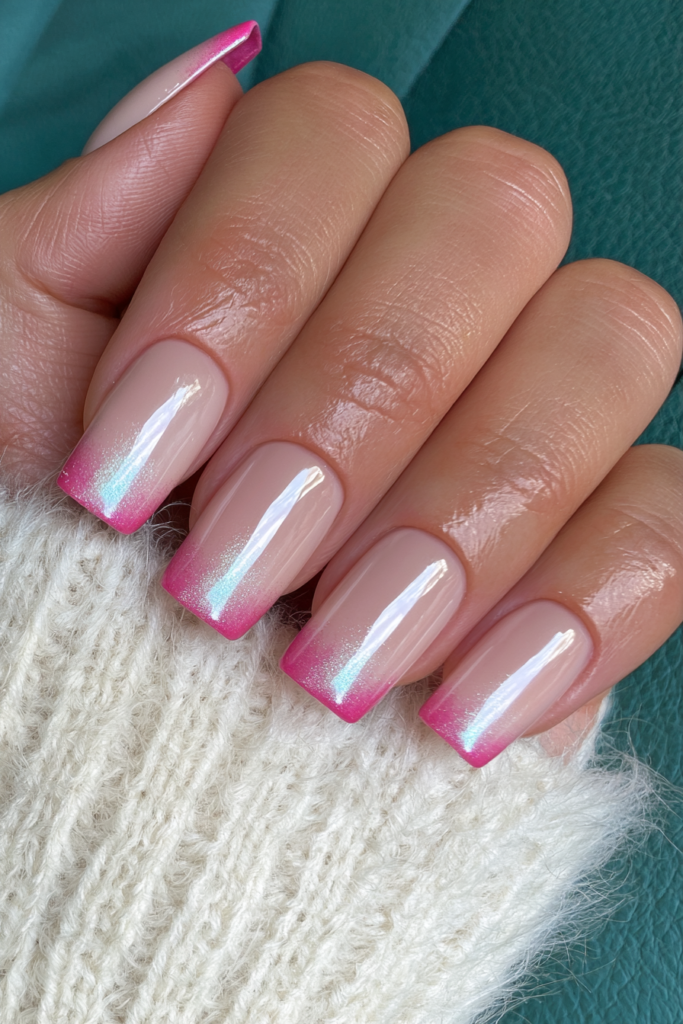 Satin cream short nails