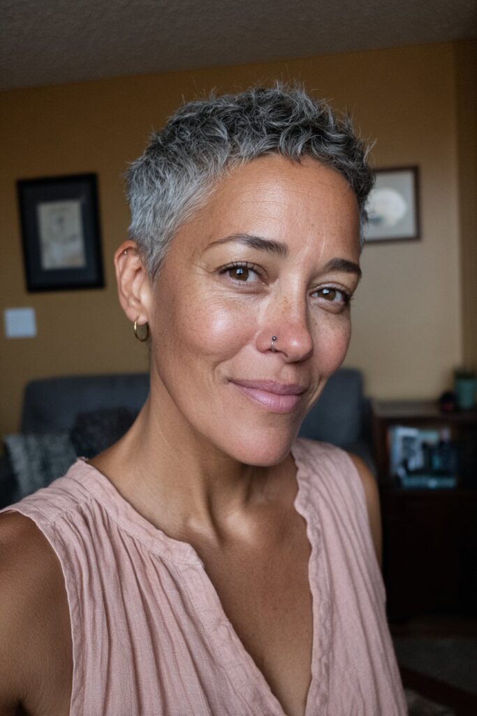 12 Undercut Edgy Choppy Pixie Cuts for Women Over 50 (Bold & Fierce) 3 Shaggy undercut pixie for women over 50