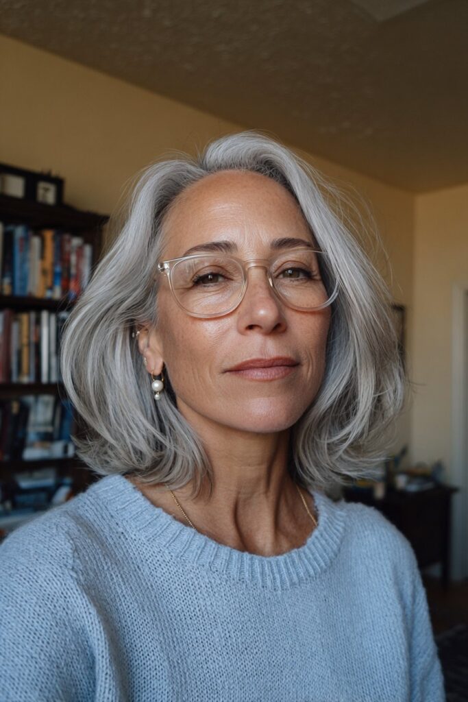 25 Stunning Medium Length Hairstyles for Women Over 50 13 Shoulder-length blowout layers over 50
