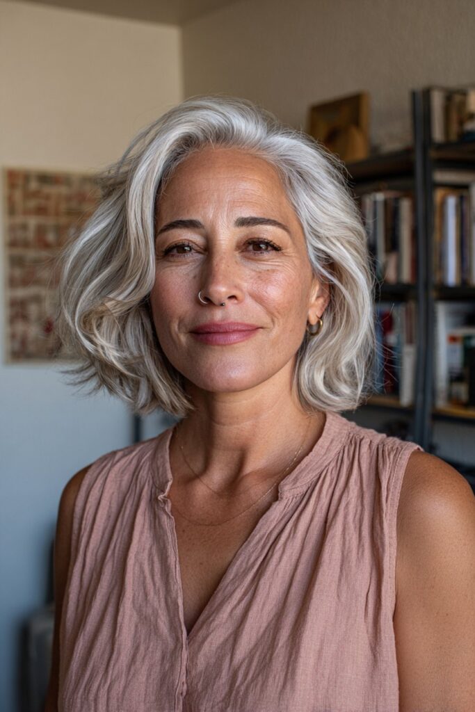 15 Flattering Layered Hairstyles for Women Over 50 4 Shoulder-length layered cut for women over 50