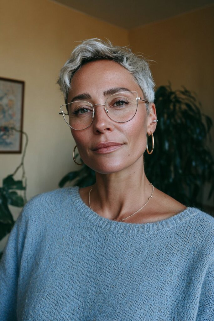 25 Short Hairstyles for Women Over 50 That Look Fresh 12 Side-swept pixie for women over 50