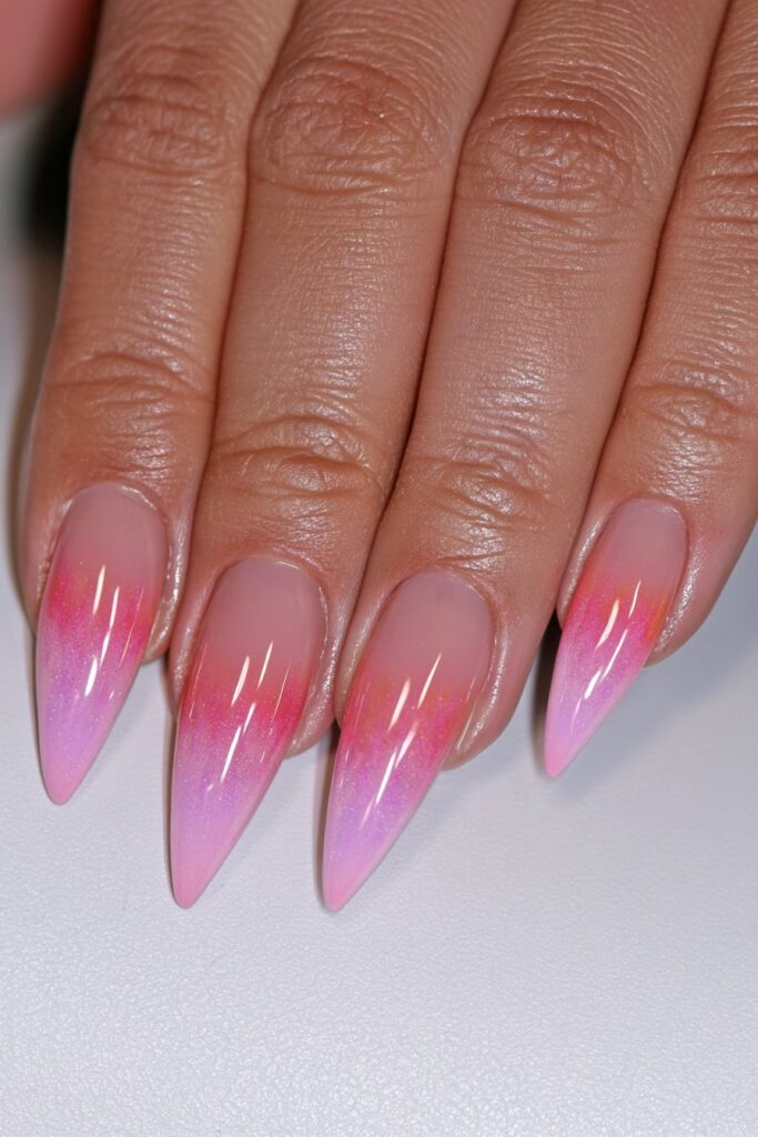 Sunset ombré nail design