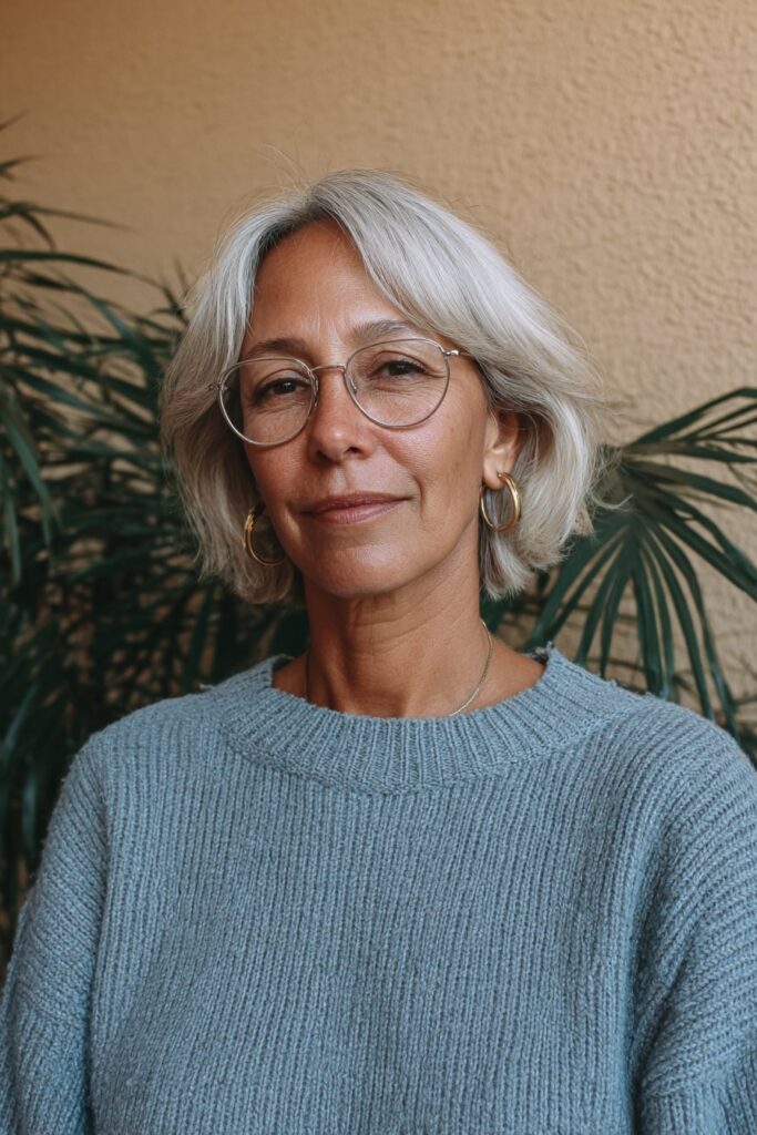 25 Stunning Medium Length Hairstyles for Women Over 50 2 Textured lob for women over 50
