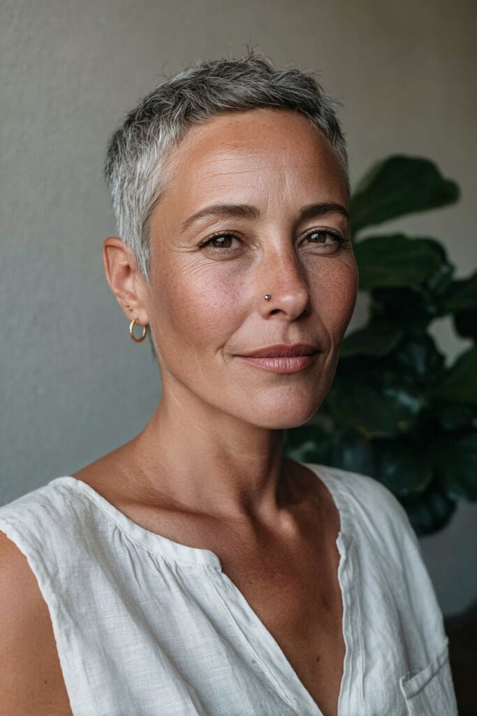 15 Flattering Layered Hairstyles for Women Over 50 5 Textured pixie for women over 50