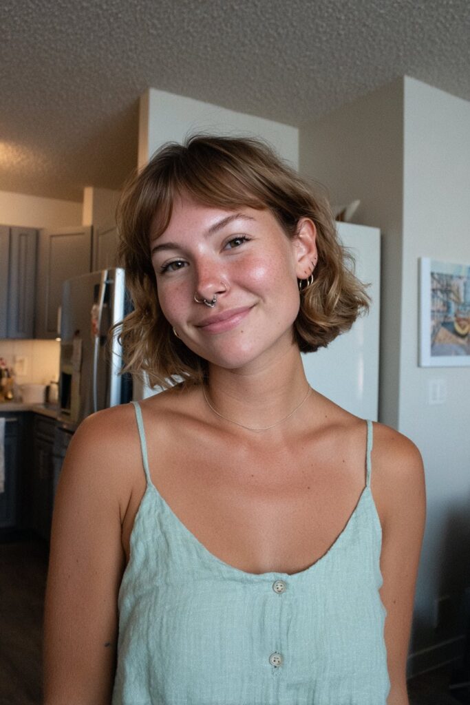 Textured wolf cut with bangs