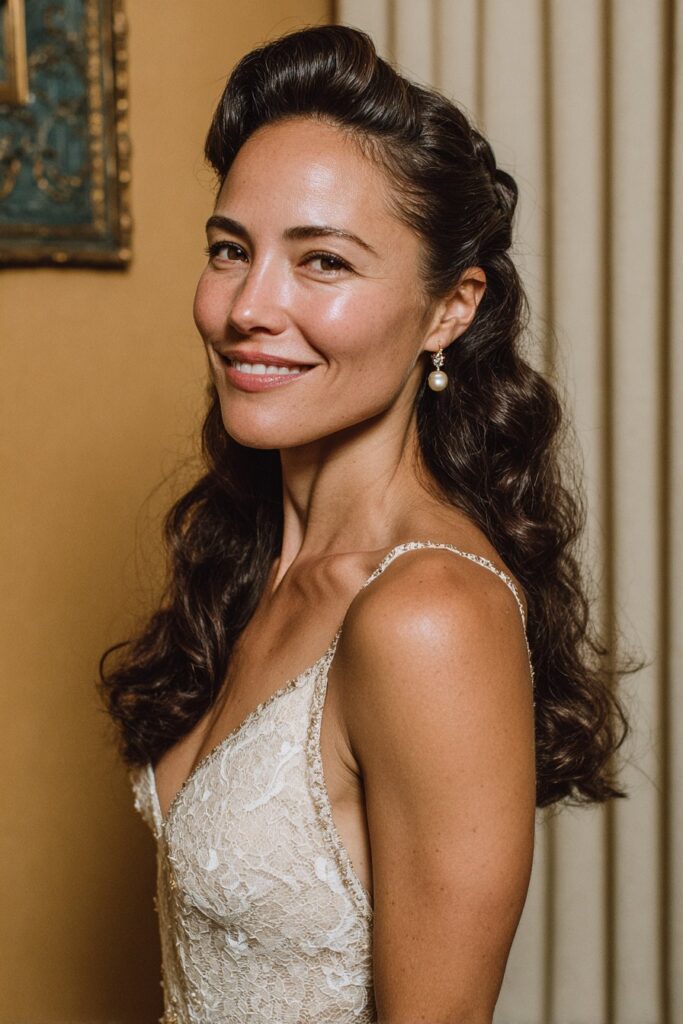 25 Beautiful Bubble Ponytail Hairstyles for Wedding 21 Vintage bubble ponytail with pin curls