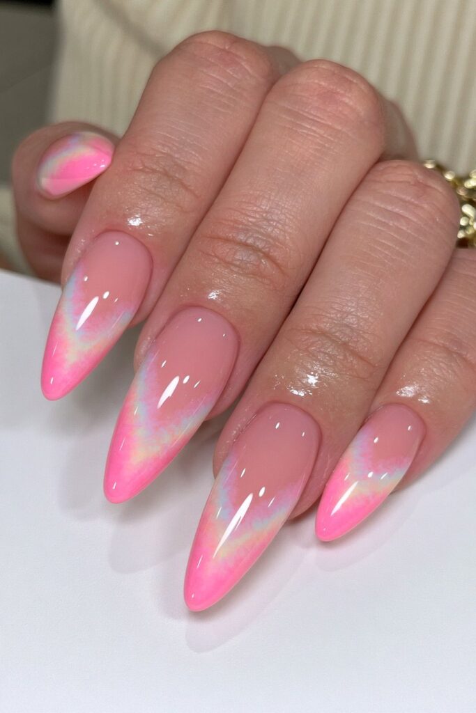 Watercolor wash nail art