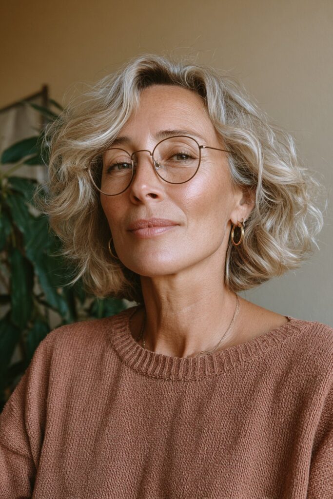 25 Short Hairstyles for Women Over 50 That Look Fresh 9 Wavy bob for women over 50