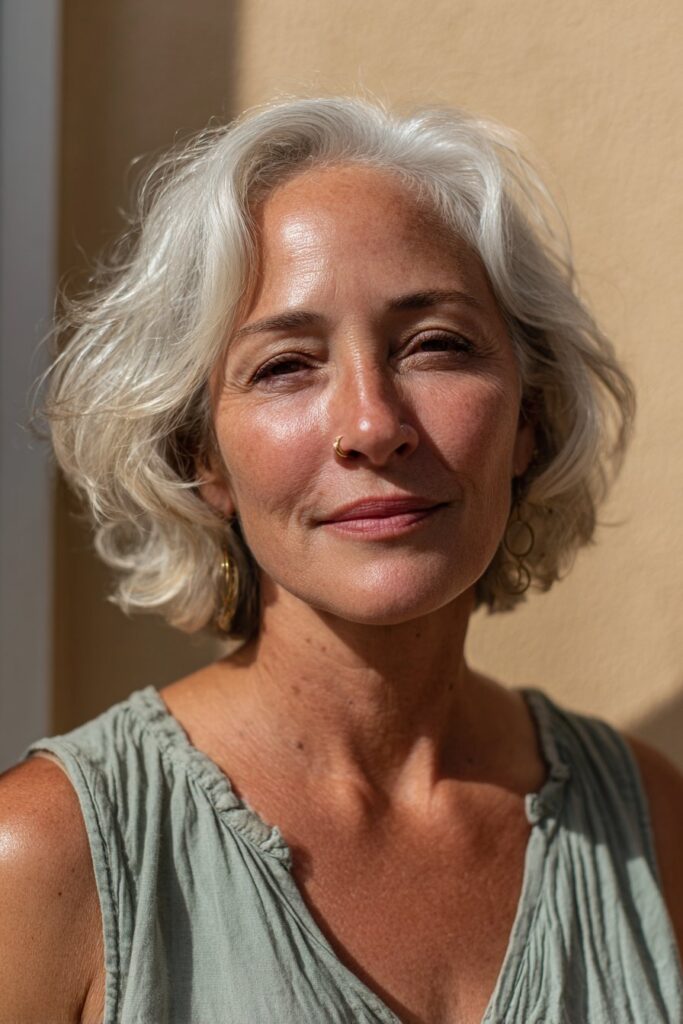 Grey wedge cut for women over 50