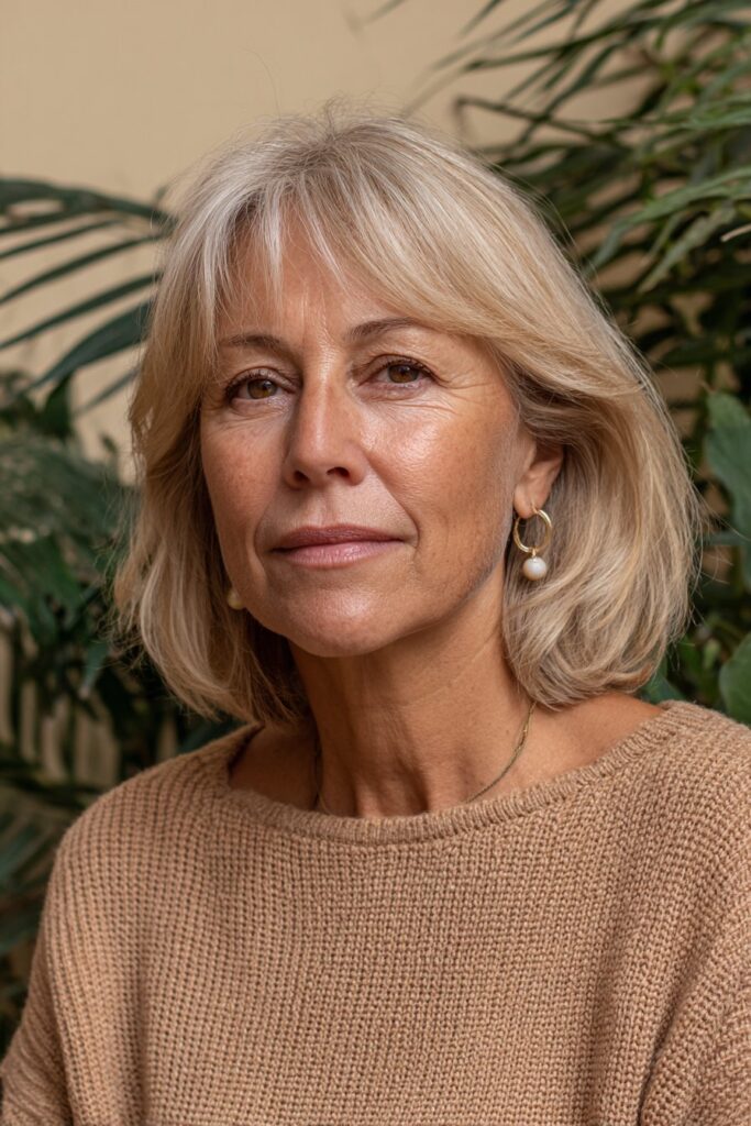 25 Medium Short Wispy Haircuts for Women Over 60 6 Wispy bob with side bangs