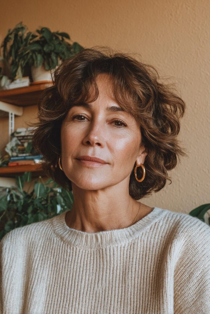 25 Medium Short Wispy Haircuts for Women Over 60 5 Wispy choppy bob over 60