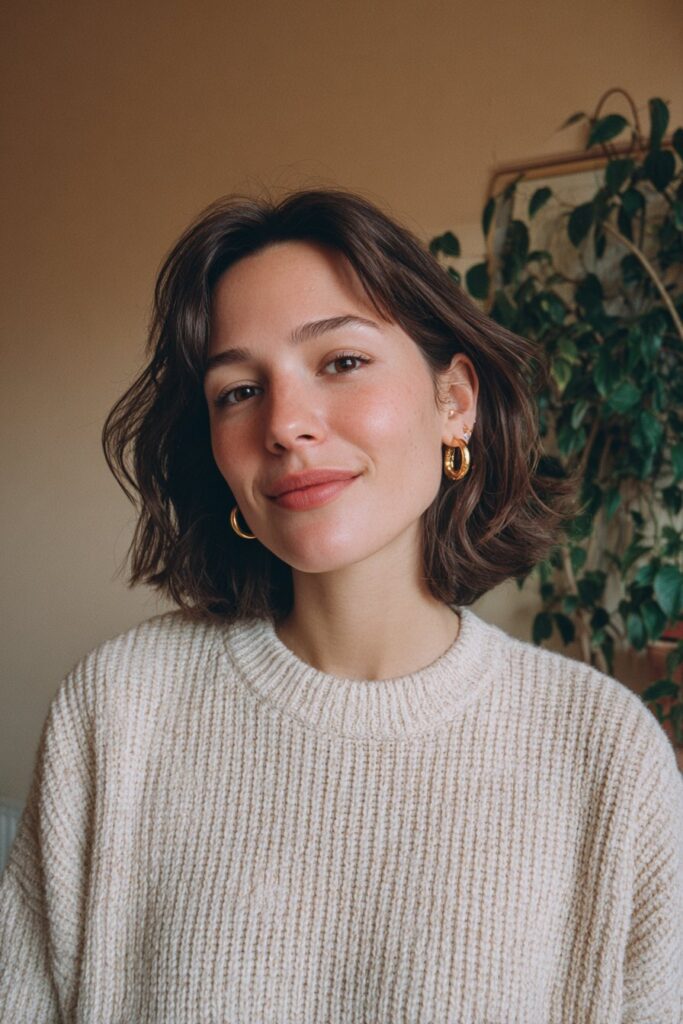 25 Medium Length Wispy Haircuts for Soft Effortless Movement 2 Wispy curtain bangs lob haircut