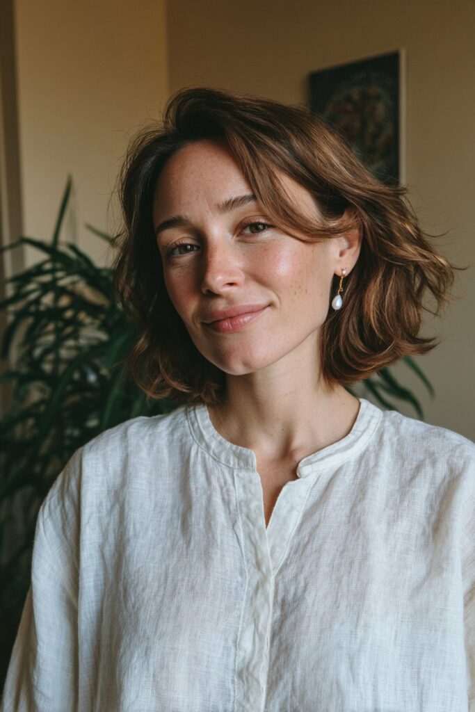 25 Medium Length Wispy Haircuts for Soft Effortless Movement 9 Wispy face-framing layers