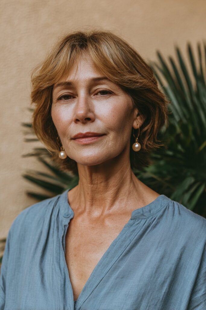25 Medium Short Wispy Haircuts for Women Over 60 18 Wispy layered bob with face-framing