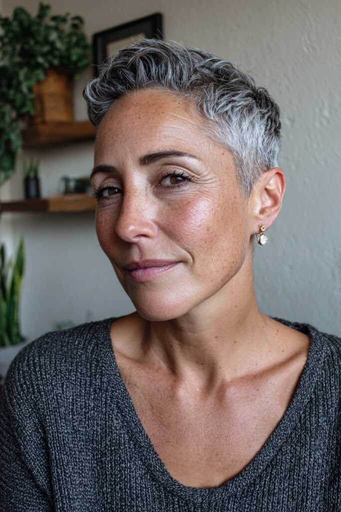 25 Medium Short Wispy Haircuts for Women Over 60 21 Wispy undercut pixie over 60