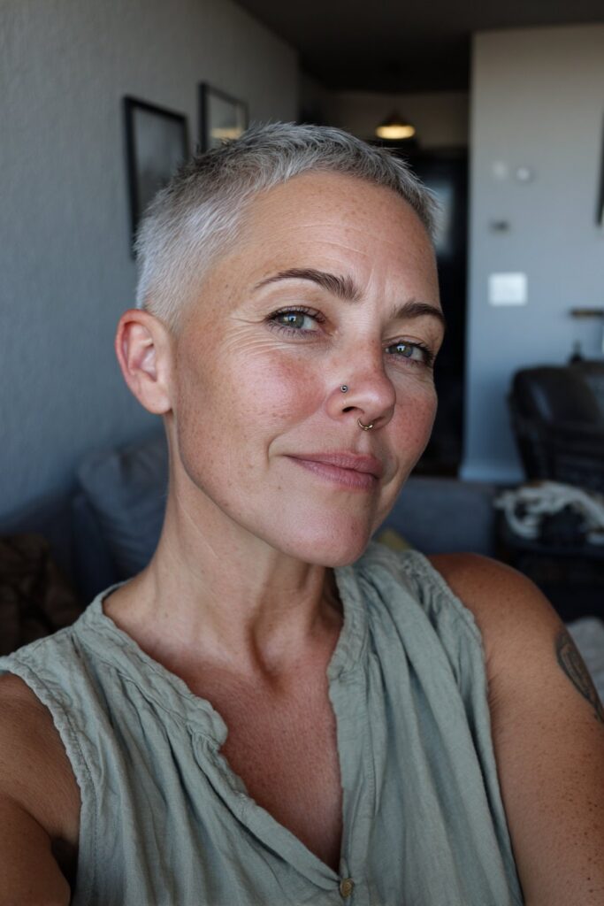 12 Undercut Edgy Choppy Pixie Cuts for Women Over 50 (Bold & Fierce) 10 Wolf pixie with undercut over 50