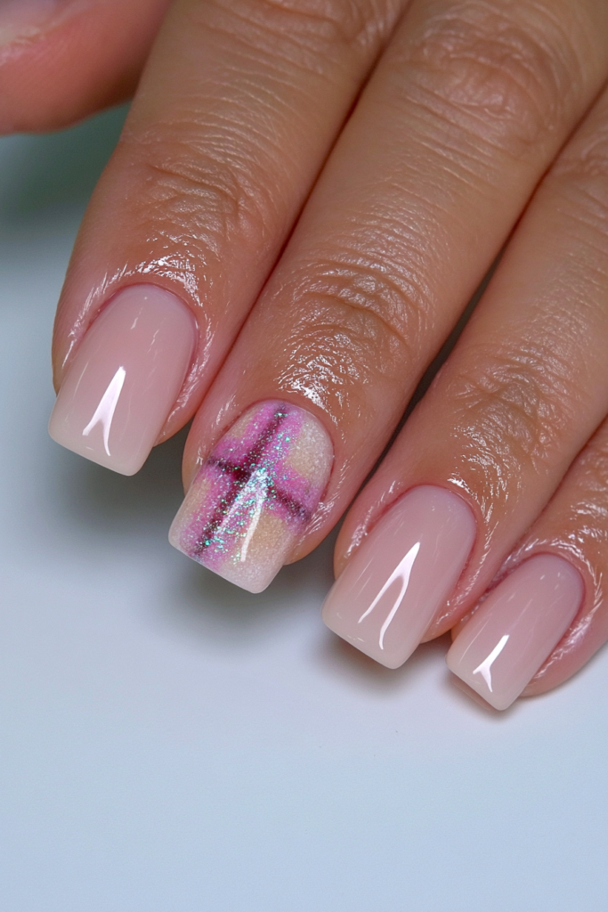22 Back to School Nails for Teachers That Are Professional 22 Plaid accent back-to-school nails